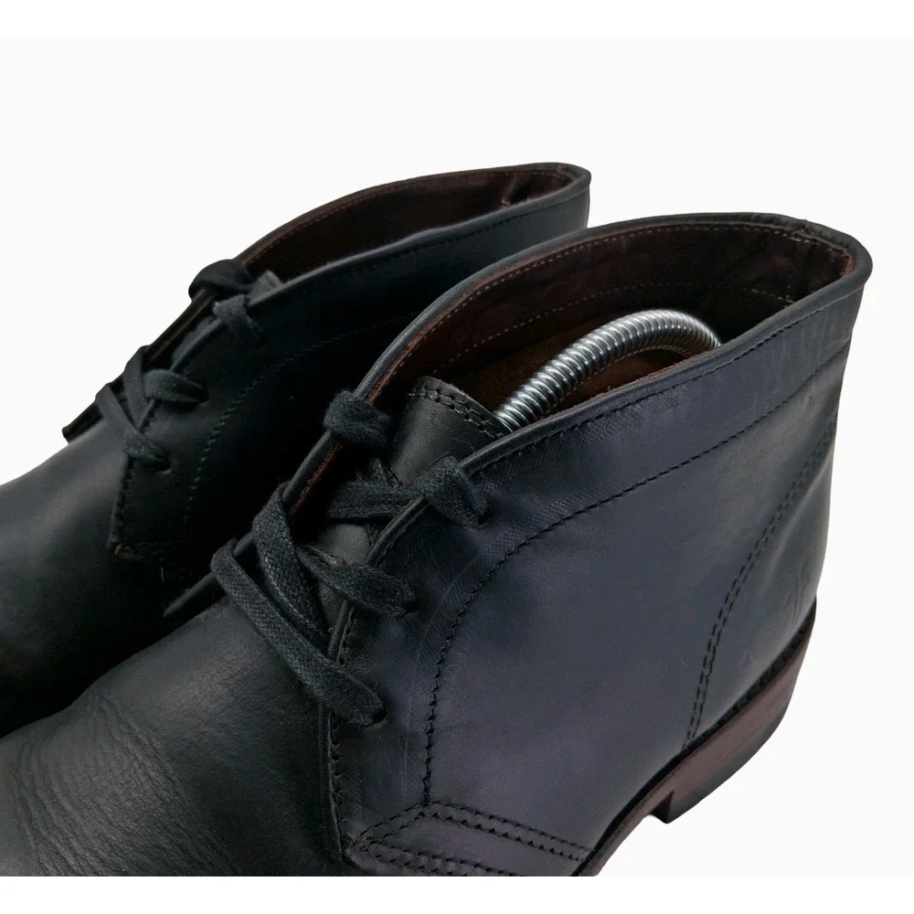 Frye Boots Mens Size 10 Narrow Black Leather Chukka Ankle Casual Dress Boots USA